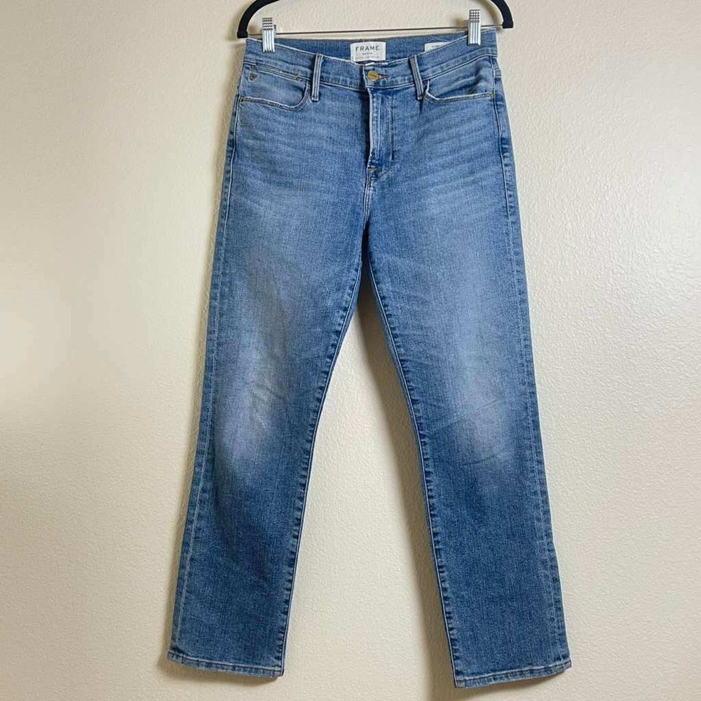 Frame Denim Blue Straight Leg Jeans